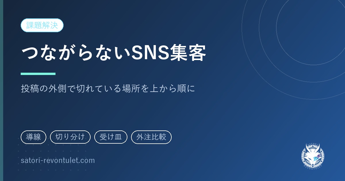 SNS集客がつながらない|投稿の外側で切れている場所を上から順に見る