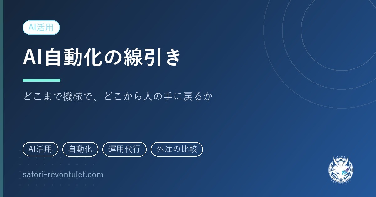 AI SNS運用の自動化｜どこまでが機械で、どこから人の手に戻るのか