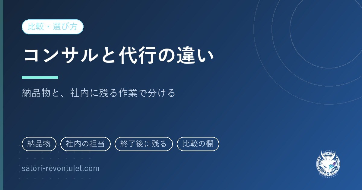 SNS運用のコンサルと運用代行の違い|納品物と社内に残る作業で分ける